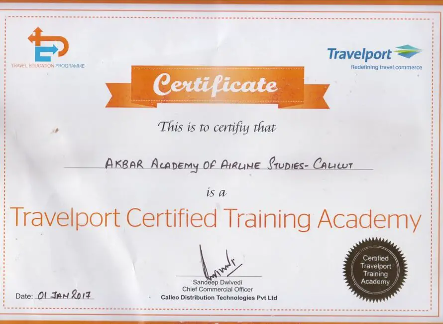 travelport certificate