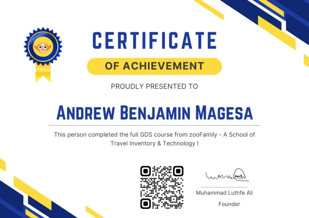 Andrew Benjamin Magesa certificate